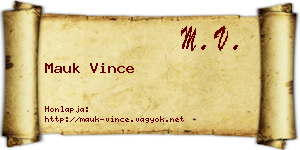 Mauk Vince névjegykártya